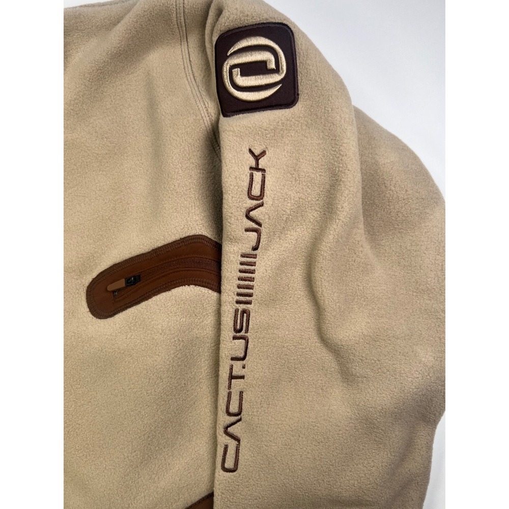 Nike Cactus Jack Sweatshirt Women Medium Tan Brown Travis Scott Fleece Cropped - Picture 2 of 7